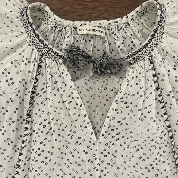 Ulla Johnson Rena Cream Top Flutter Sleeve Cotton - Picture 10 of 14